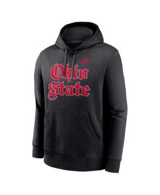 Men's Black Ohio State Buckeyes Old English Fleece Pullover Hoodie