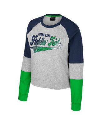 Big Girls Heather Gray Notre Dame Fighting Irish Katinka Rhinestone Pullover Sweatshirt