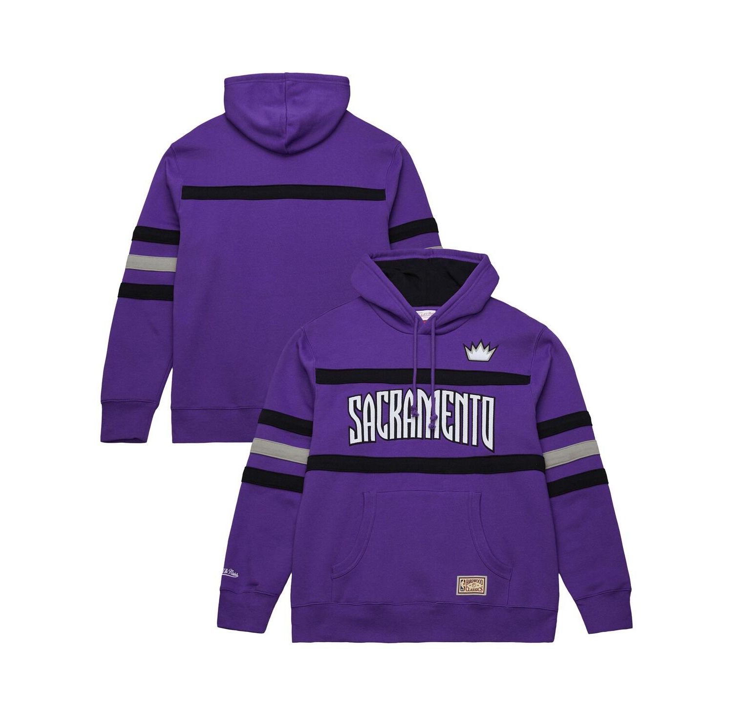 Men's Purple Sacramento Kings Hardwood Classics Nights Head Coach Pullover Hoodie