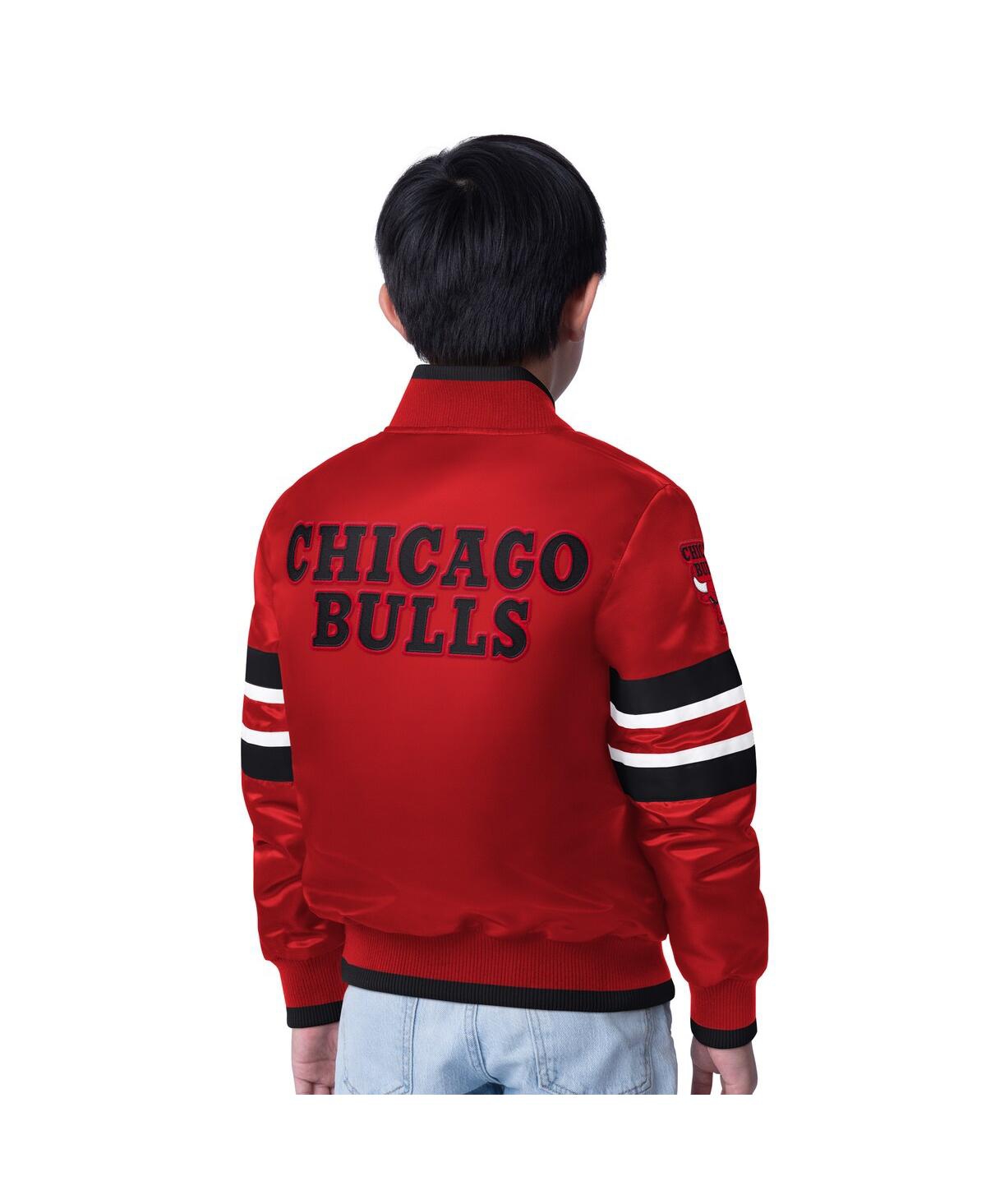 Starter Big Boys And Girls Red Chicago Bulls Scout Varsity Full-snap Jacket In Red