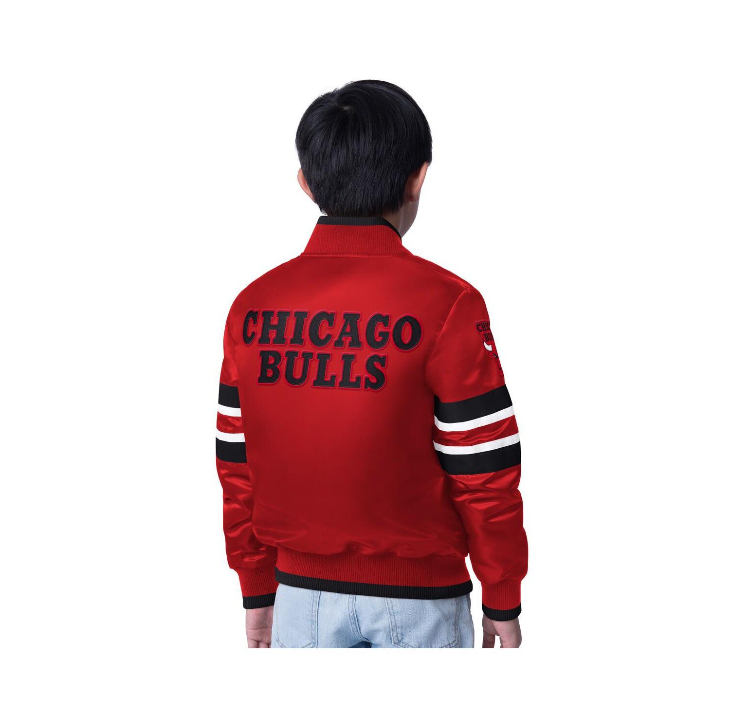 Big Boys and Girls Red Chicago Bulls Scout Varsity Full-Snap Jacket