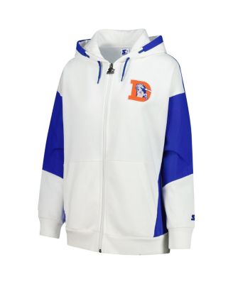 Women's White Denver Broncos Scrimmage Full-Zip Hoodie