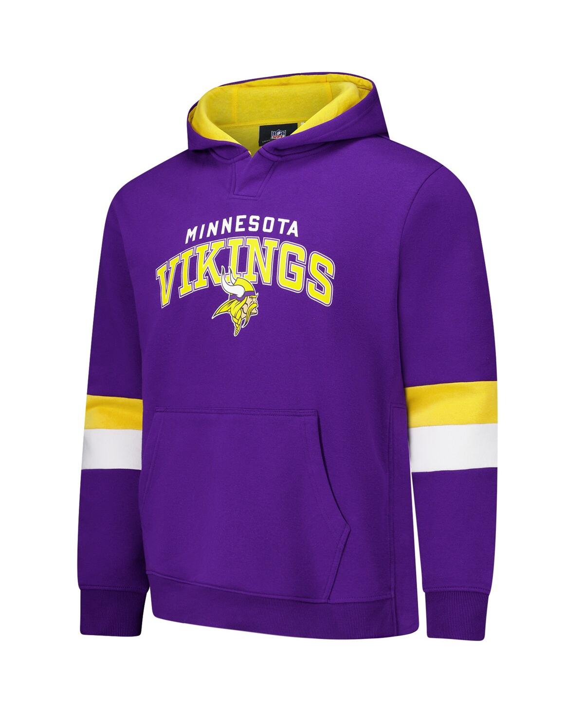 Shop G-iii Sports By Carl Banks Men's Purple/gold Minnesota Vikings Adaptive Faceoff Pullover Hoodie In Purple,gold