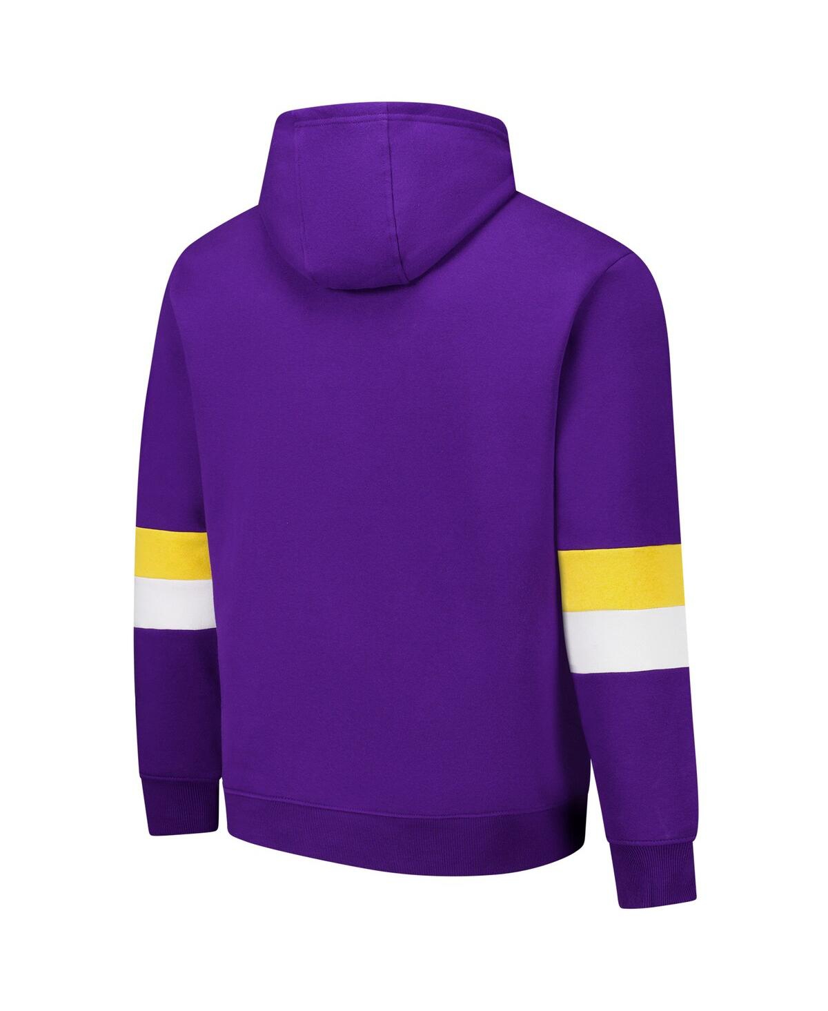 Shop G-iii Sports By Carl Banks Men's Purple/gold Minnesota Vikings Adaptive Faceoff Pullover Hoodie In Purple,gold