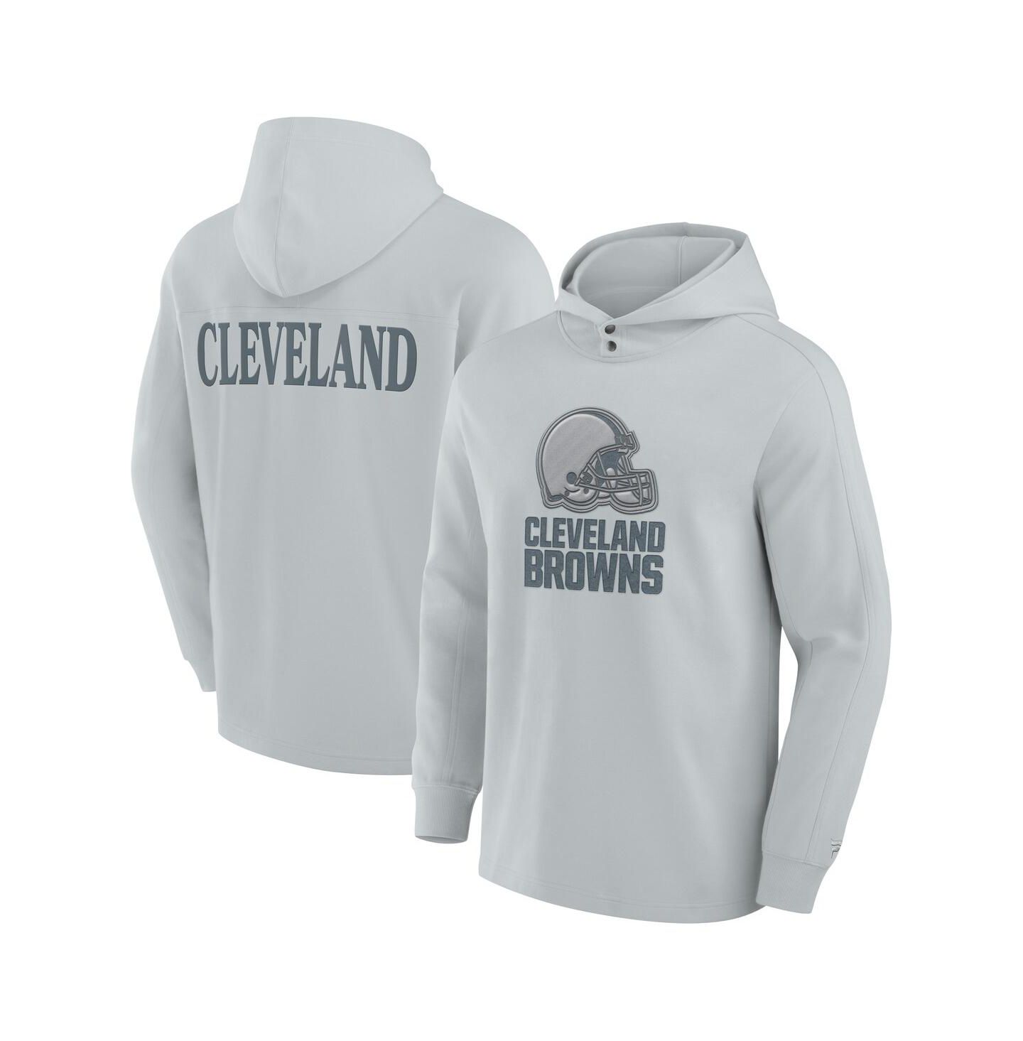Мужское худи Fanatics Gray Cleveland Browns Elements Blaze Tri-Blend Long Sleeve T-Shirt — фото 1