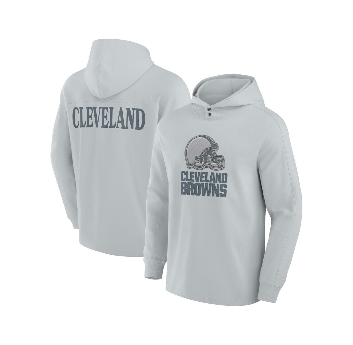 Men's Gray Cleveland Browns Elements Blaze Tri-Blend Long Sleeve Hoodie T-Shirt