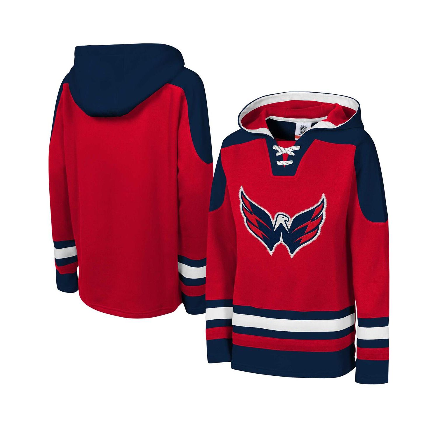 Big Boys and Girls Red Washington Capitals Must Have Home V-Neck Pullover Hoodie