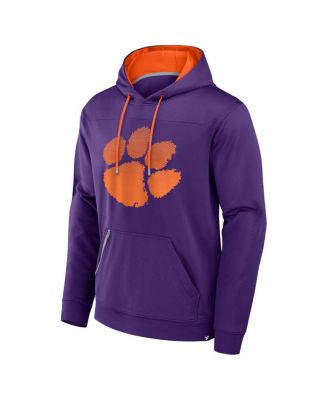 Men's Purple Clemson Tigers Defender Dot Faded Primary Pullover Hoodie