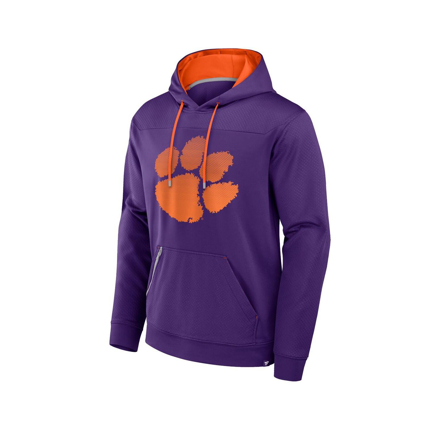 Men's Purple Clemson Tigers Defender Dot Faded Primary Pullover Hoodie