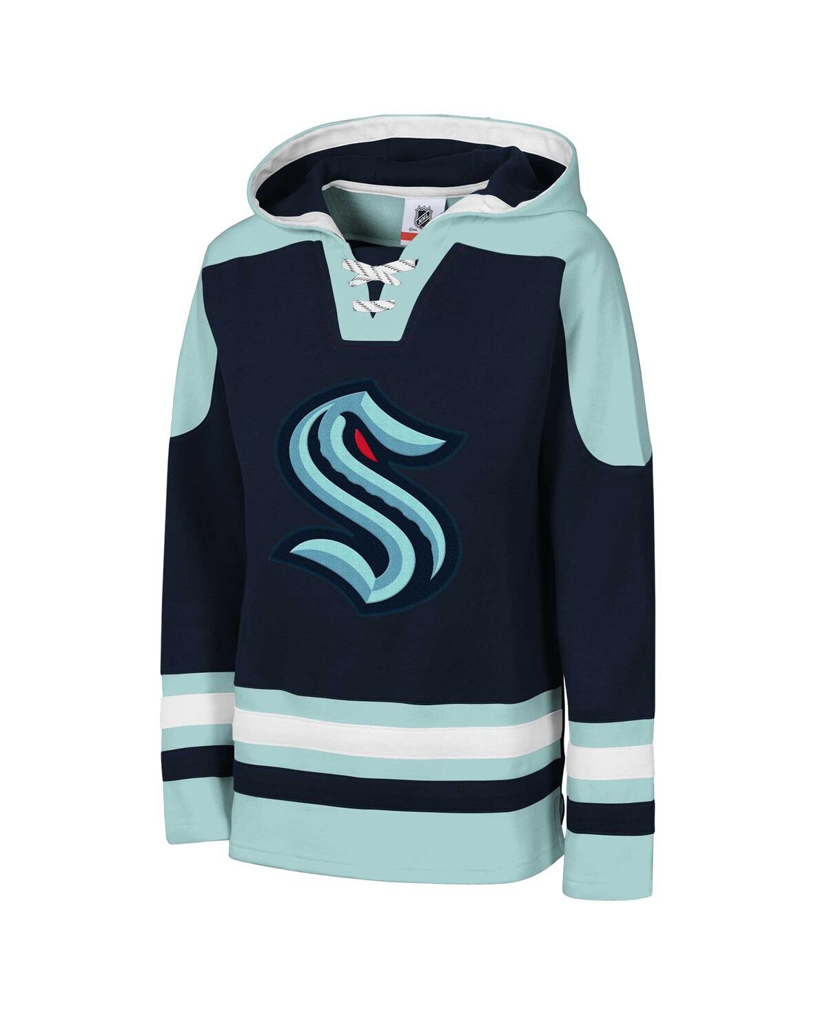 Outerstuff Big Boys And Girls Deep Sea Blue Seattle Kraken Must Have Home V-neck Pullover Hoodie In Blue
