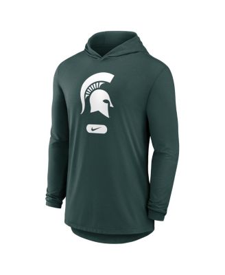 Men's Green Michigan State Spartans Lightweight Performance Long Sleeve Hoodie T-Shirt