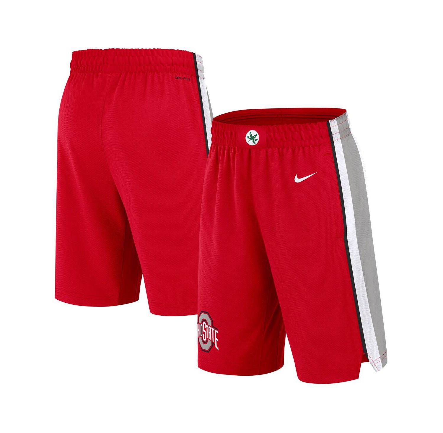 Men's Scarlet Ohio State Buckeyes Road Replica Performance Basketball Shorts