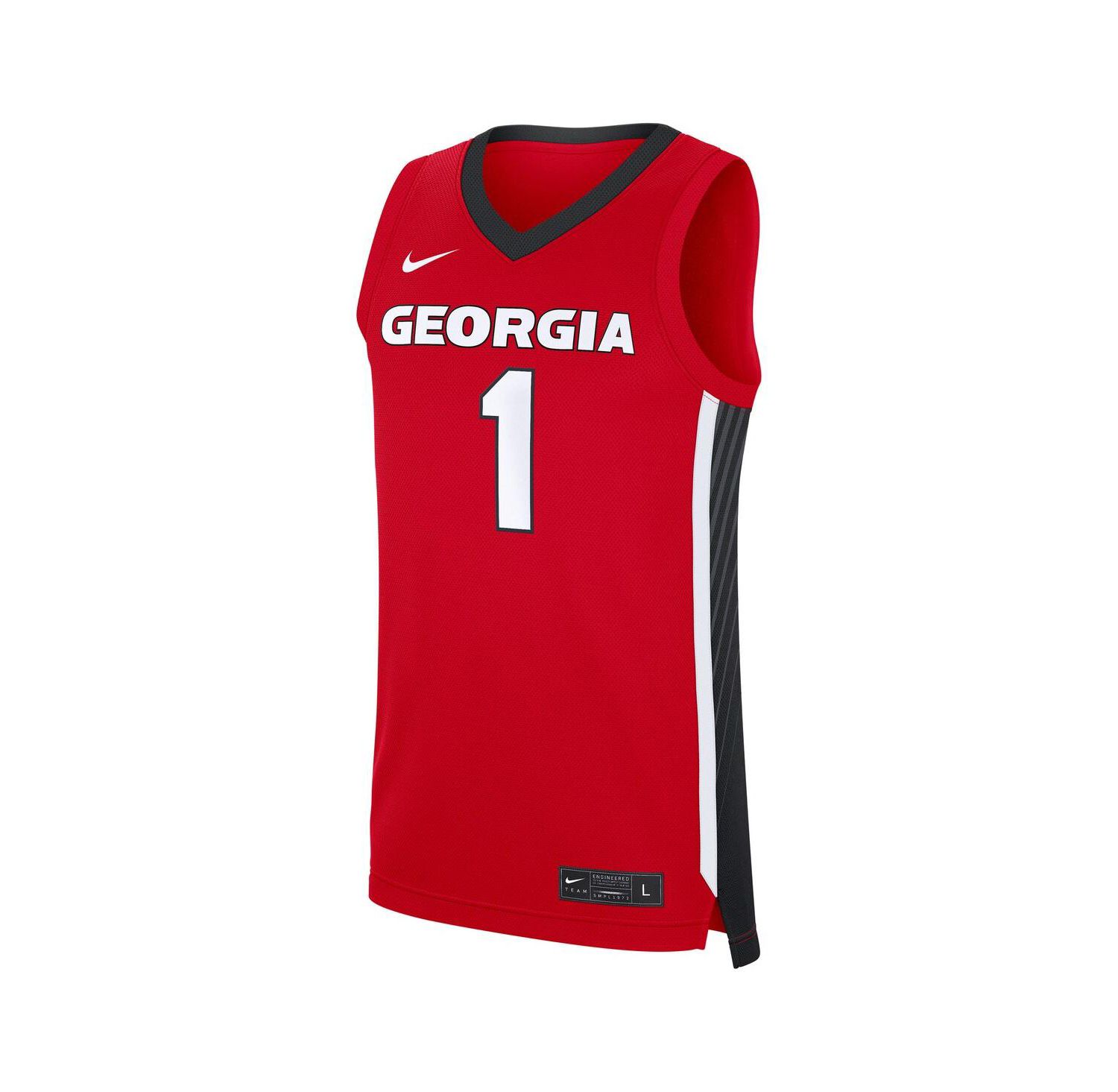 Men's 1 Red Georgia Bulldogs Road Replica Jersey