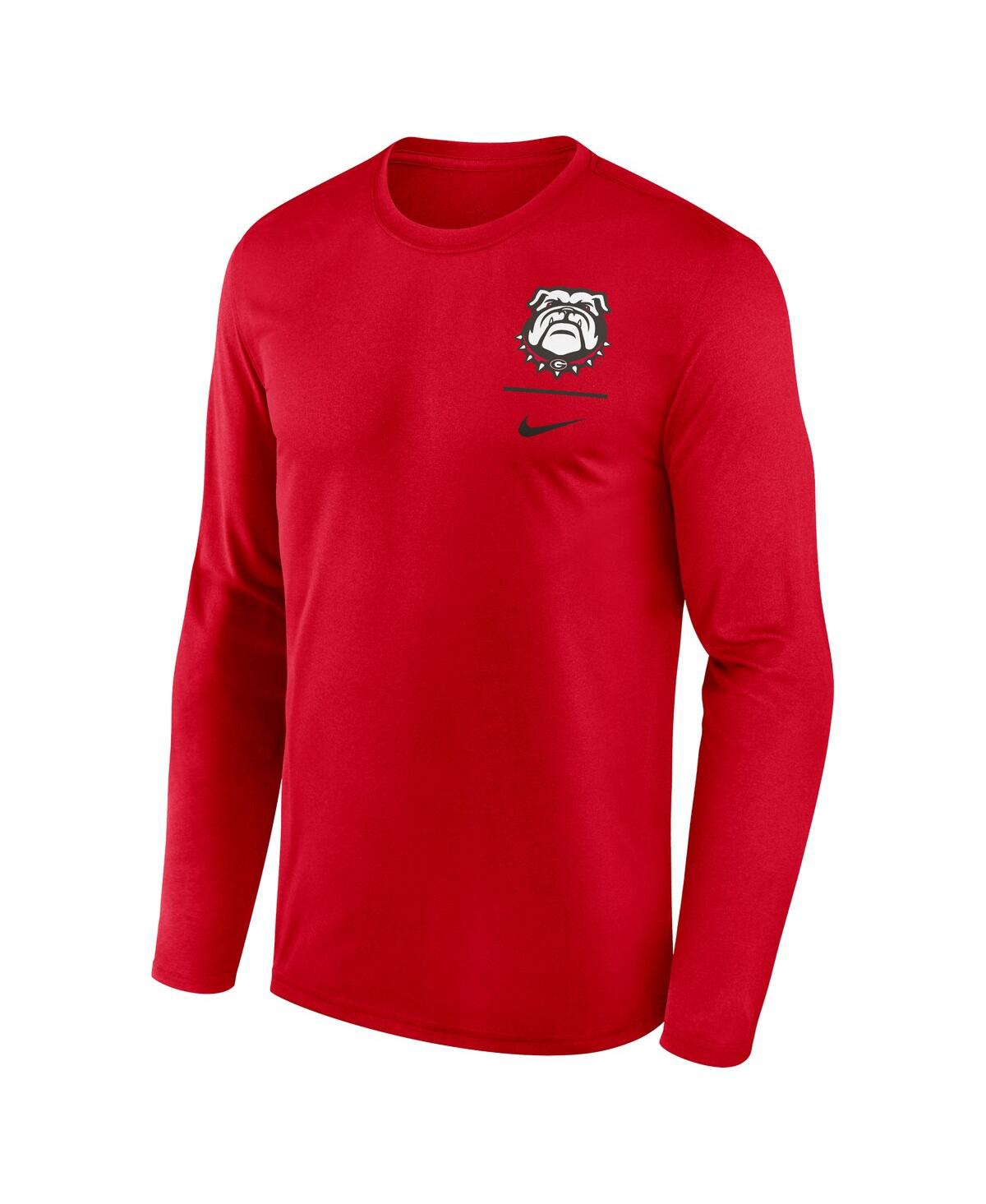 Nike Men's Red Georgia Bulldogs Alternate Logo Lockup Legend Performance Long Sleeve T-shirt In Red