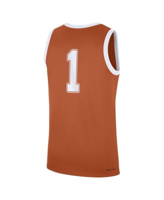 Men's 1 Texas Orange&nbsp;Texas Longhorns Road Replica Jersey