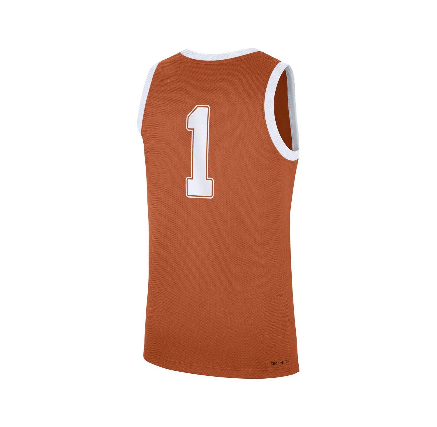 Men's 1 Texas Orange Texas Longhorns Road Replica Jersey