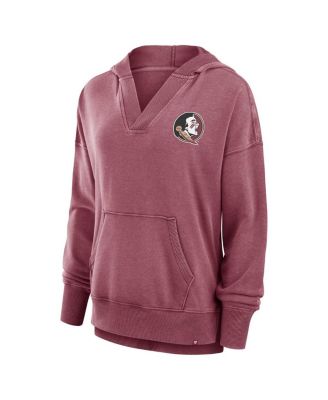 Women's Garnet Florida State Seminoles Initiative Snow Wash French Terry V-Neck Pullover Hoodie