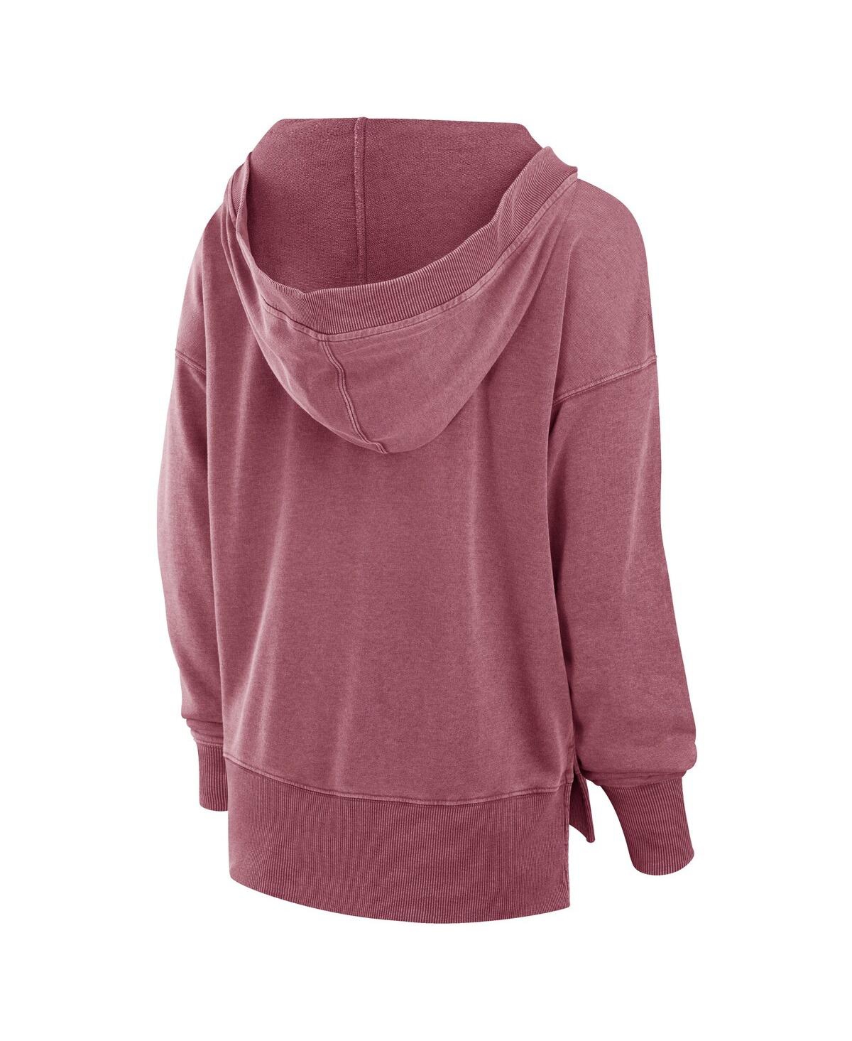 Fanatics Women's Garnet Florida State Seminoles Initiative Snow Wash French Terry V-neck Pullover Hoodie In Garnet