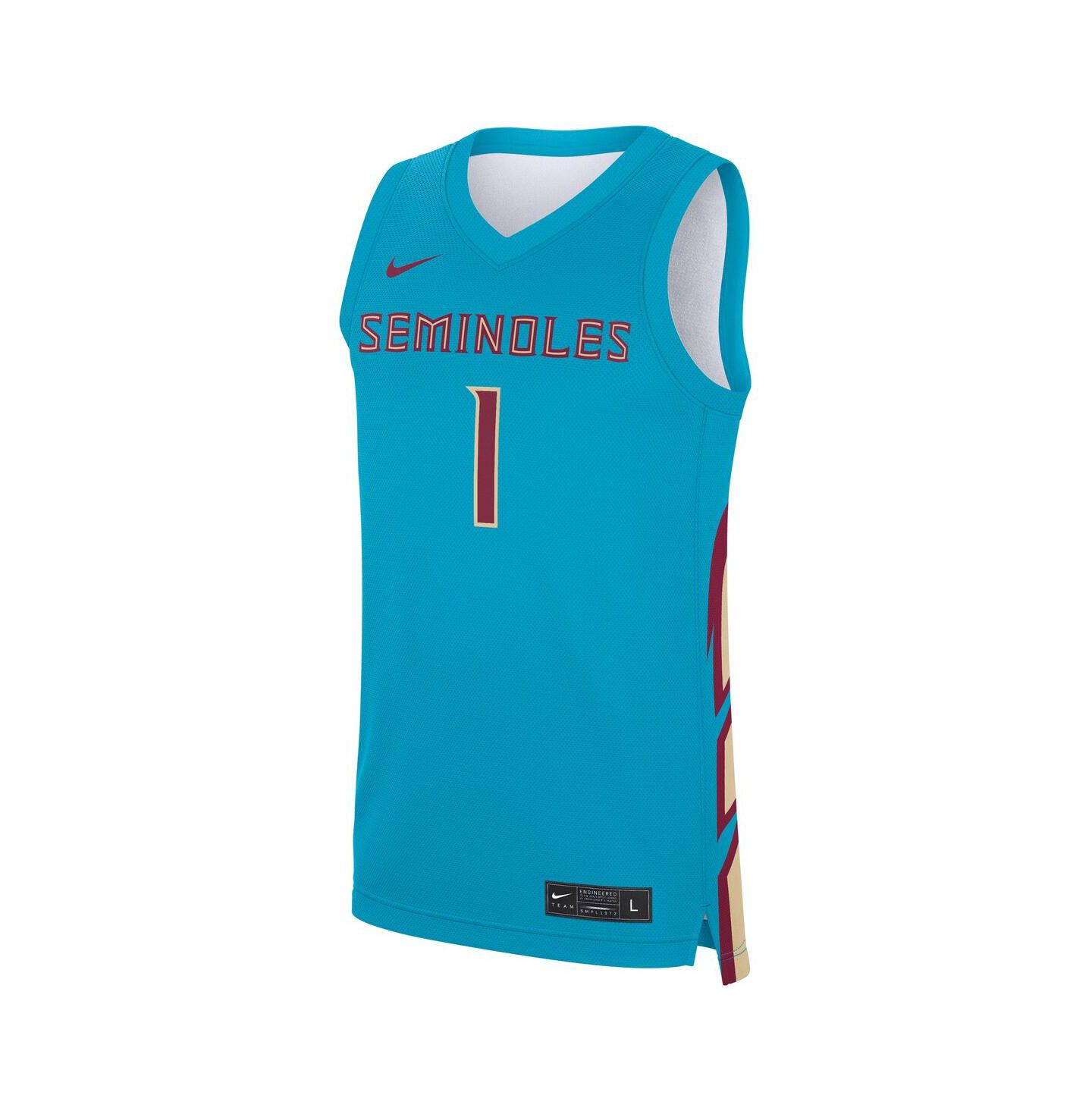 Мужской топ Nike 1 Turquoise Florida State Seminoles Alternate Replica Jersey — фото 3