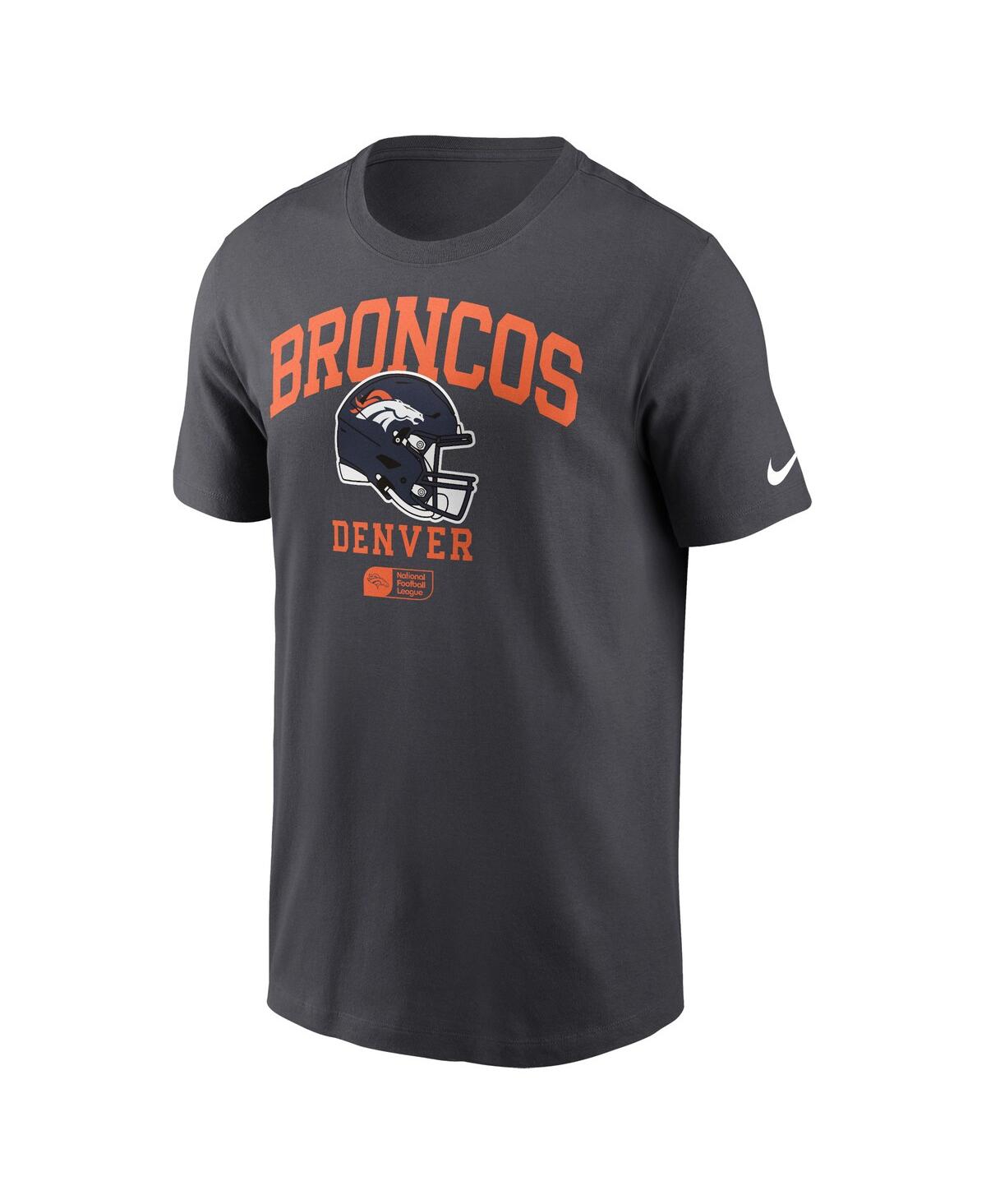 Nike Men's Anthracite Denver Broncos Helmet Essential T-shirt In Gray