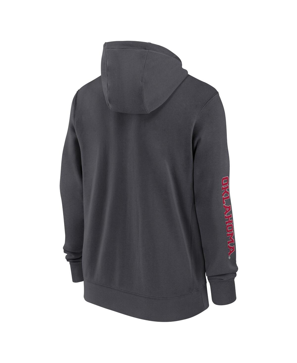 JORDAN MEN'S ANTHRACITE OKLAHOMA SOONERS 2024 SIDELINE FULL-ZIP HOODIE 