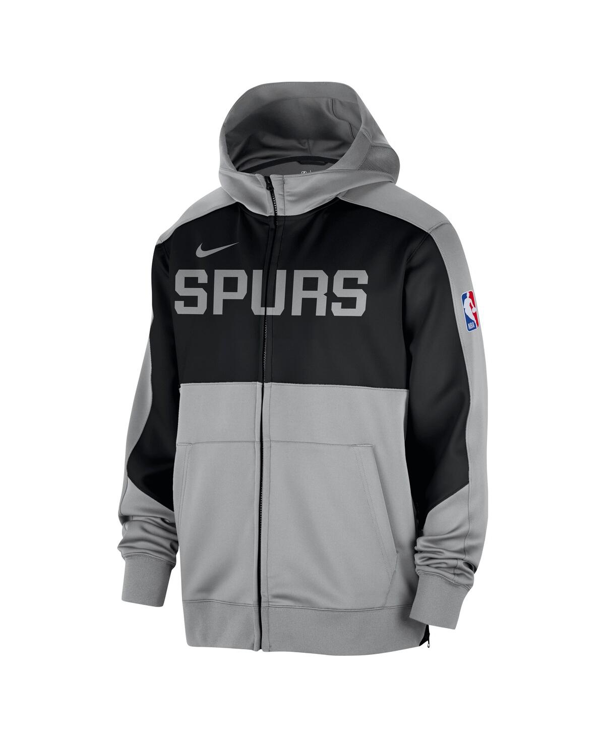Nike Silver San Antonio Spurs Authentic On-court Showtime Performance Full-zip Hoodie In Silver