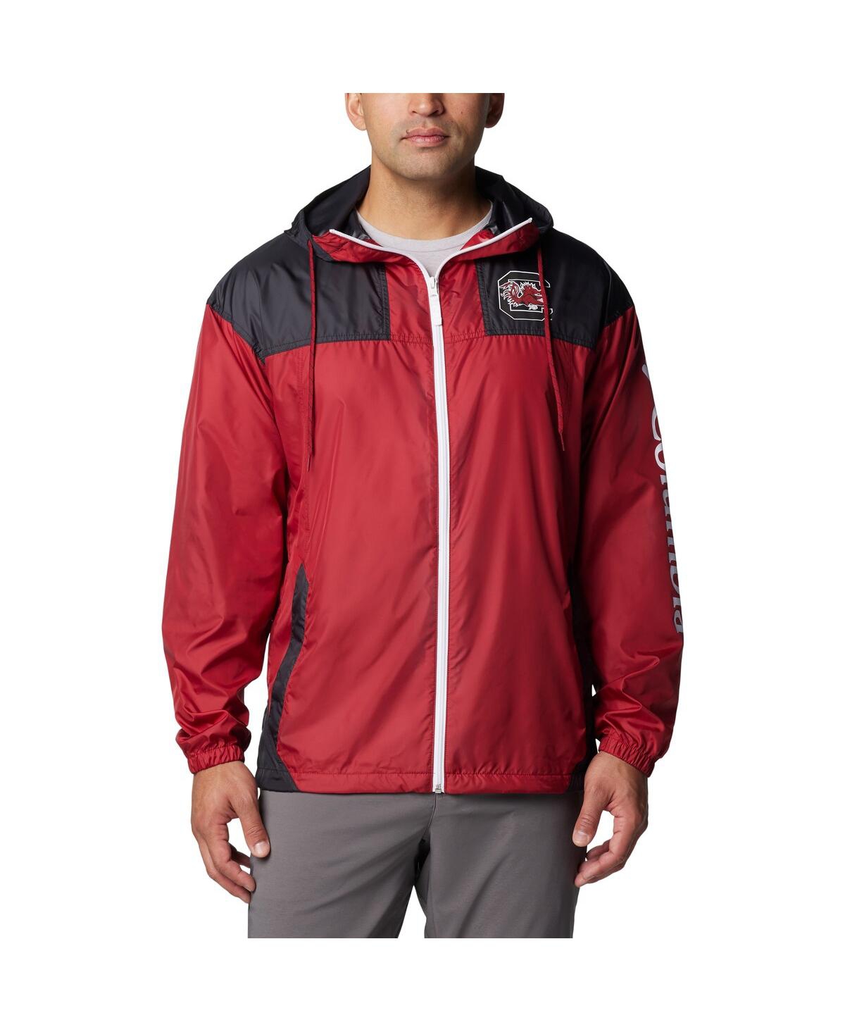 Columbia Men's Garnet South Carolina Gamecocks Flash Challenger Ii Omni-shade Full-zip Hoodie Windbreaker Jac In Garnet
