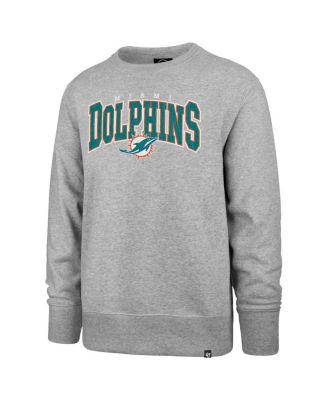 Men's Gray Miami Dolphins Varsity Block Headline Pullover Sweatshirt