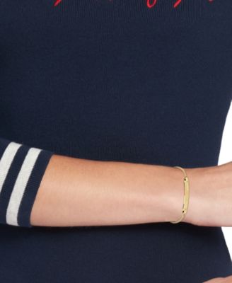 Linear Logo Plaque Chain Bracelet