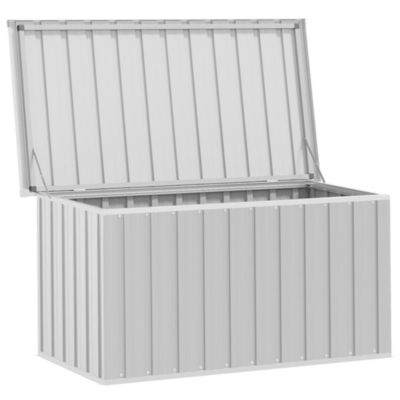 Storage Box Gray Galvanized Steel Medium Durable