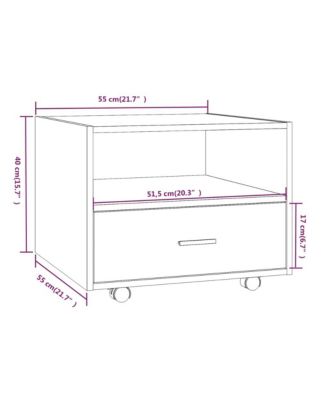Coffee Table Concrete Gray 21.7"x21.7"x15.7" Engineered Wood