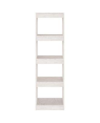 Book Cabinet Room Divider White 15.7"x11.8"x53.3" Solid Wood Pine