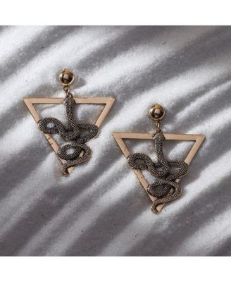 Geometric Snake Drop Earrings