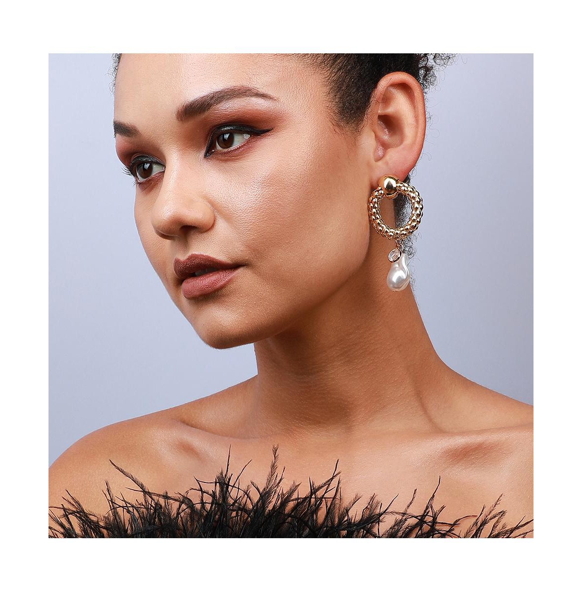 Sohi Party Drop Earrings In White
