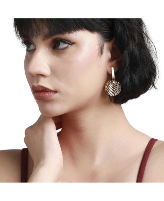 Metallic Textured Drop Earrings