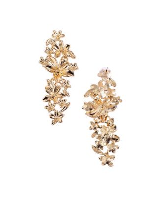 Metallic Flora Drop Earrings