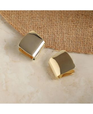 Folded Square Stud Earrings
