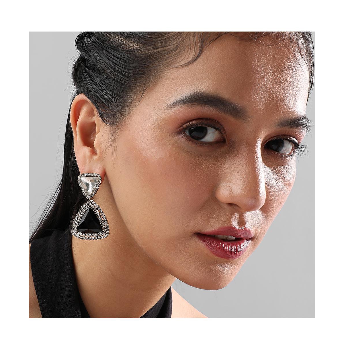 Sohi Celestial Cascade Drop Earrings In Black