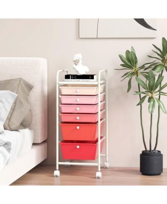 6 Drawer Rolling Storage Cart Scrapbook Paper Office Organizer
