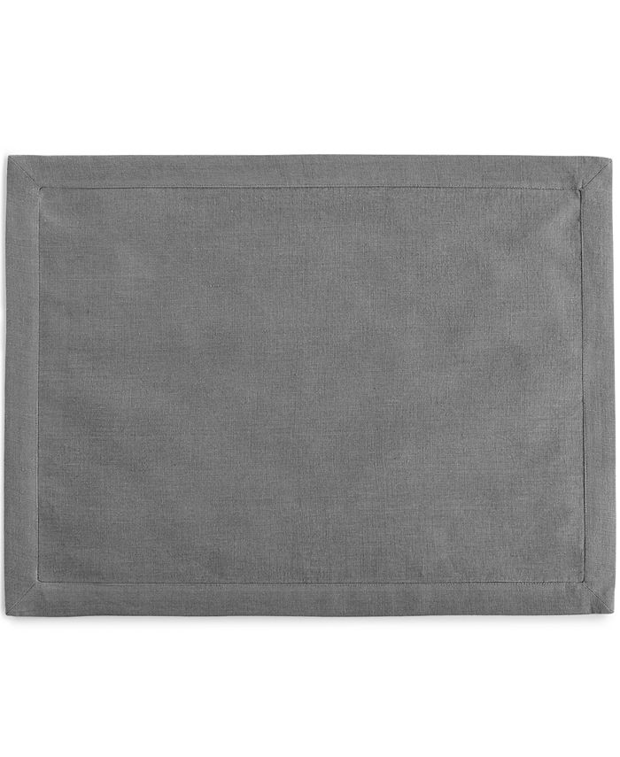 Hotel Collection CLOSEOUT! Linen Modern Gray Placemat, Created for Macy