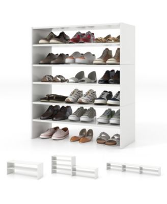 3 Pieces 31-Inch Stackable Multi-Shape Shoe Rack