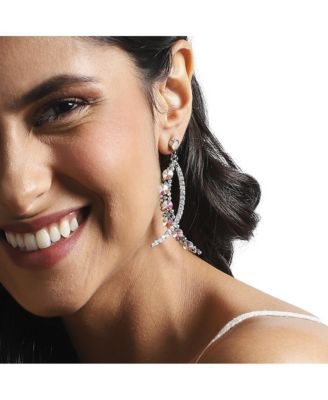 Rhinestone Crescent Drop Earrings