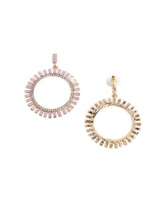 Circular Crystal Drop Earrings