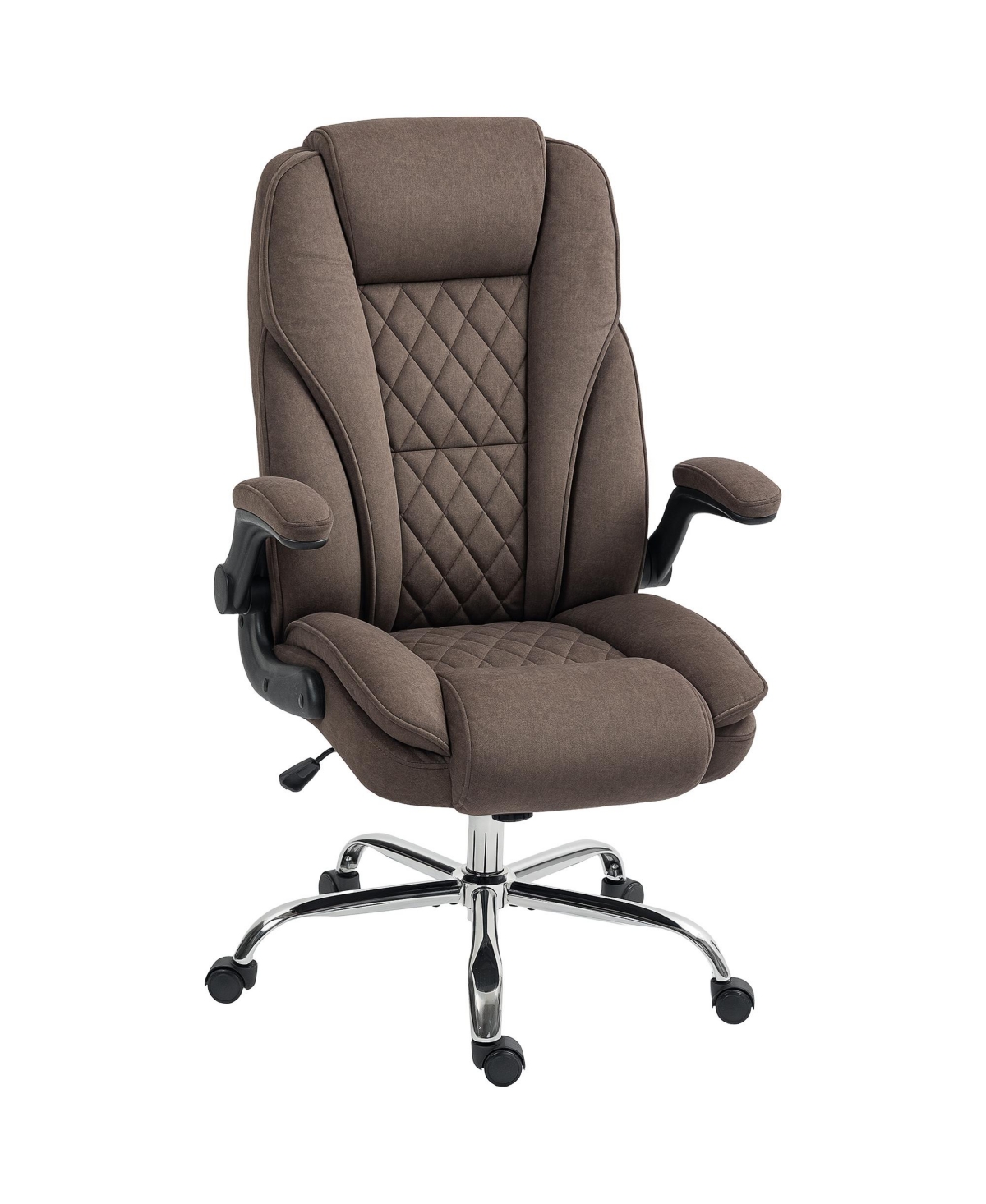 Homcom Office Chair, Computer Desk Chair with Flip-up Armrest, Dark