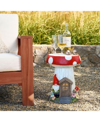 Gnome Mushroom MgO Indoor and Outdoor Sculpture Side Table