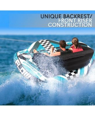 Inflatable Towable Tube With Front Tow Point & Stabilizer Walls - 2-Person Capacity