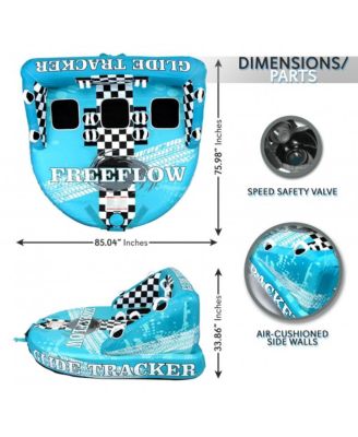 Inflatable Towable Tube With Front & Back Tow Points - 3-Person Capacity