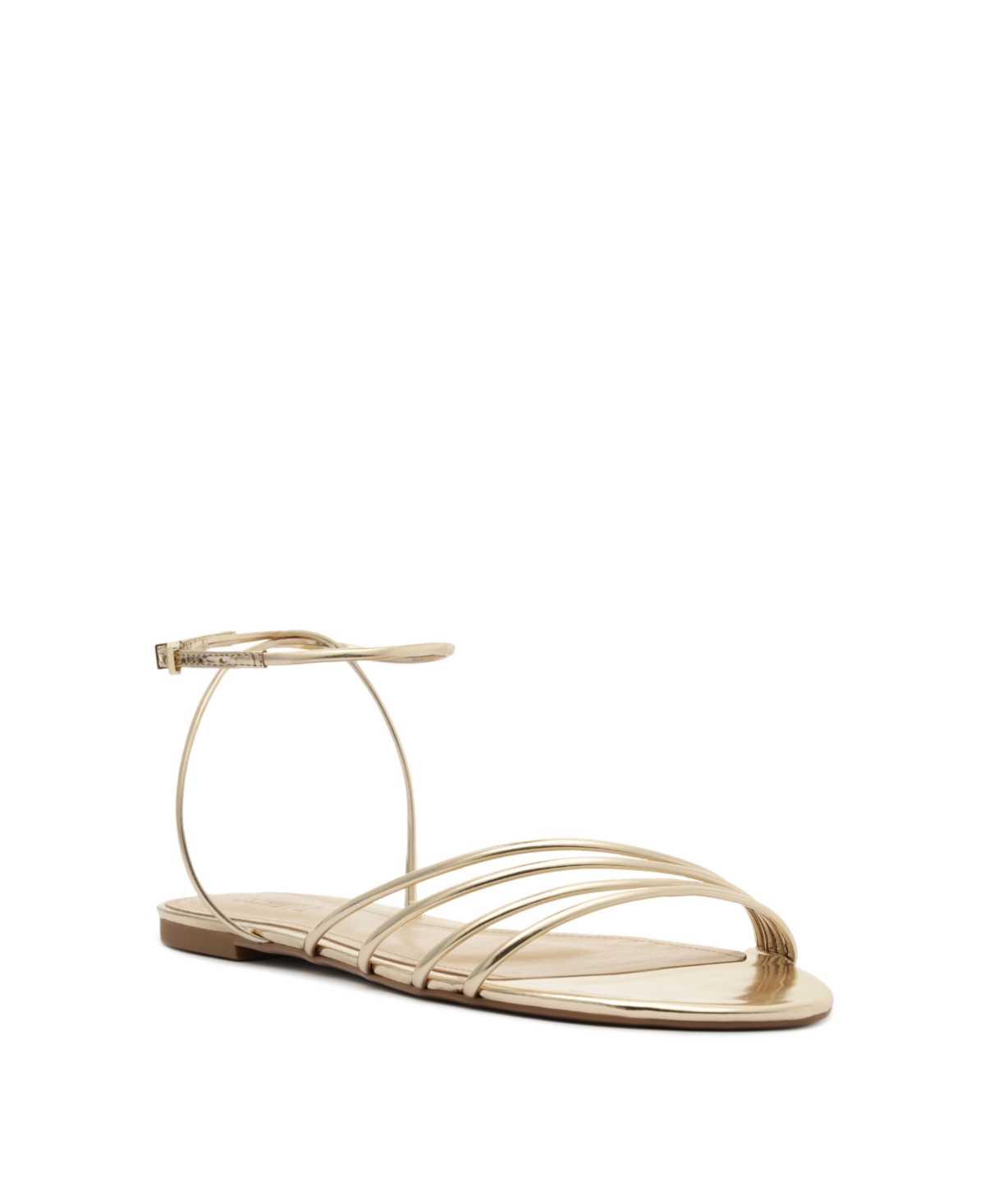 Shop Schutz Women's Inez3 Round Toe Flat Sandals In Gold