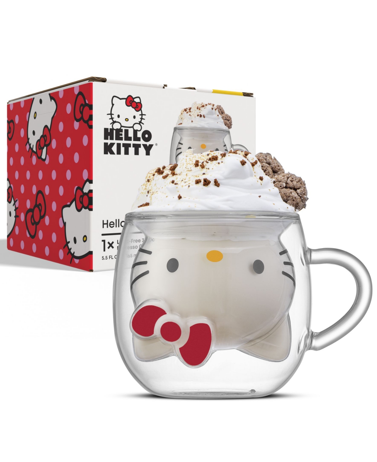 Joyjolt Hello Kitty 3d Double Wall Espresso Glass In No Color
