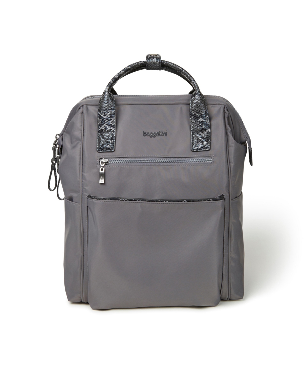 Soho Backpack - Smoke, Faux Python Trim - Nylon